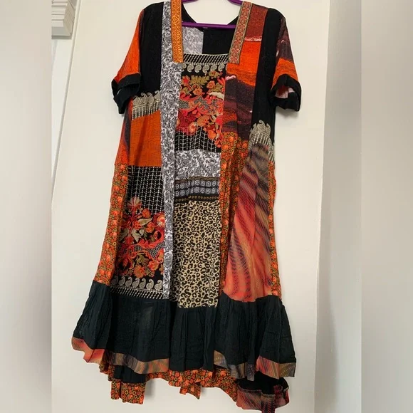 Colorful Patchwork Maxi Dress - Picture 1 of 6